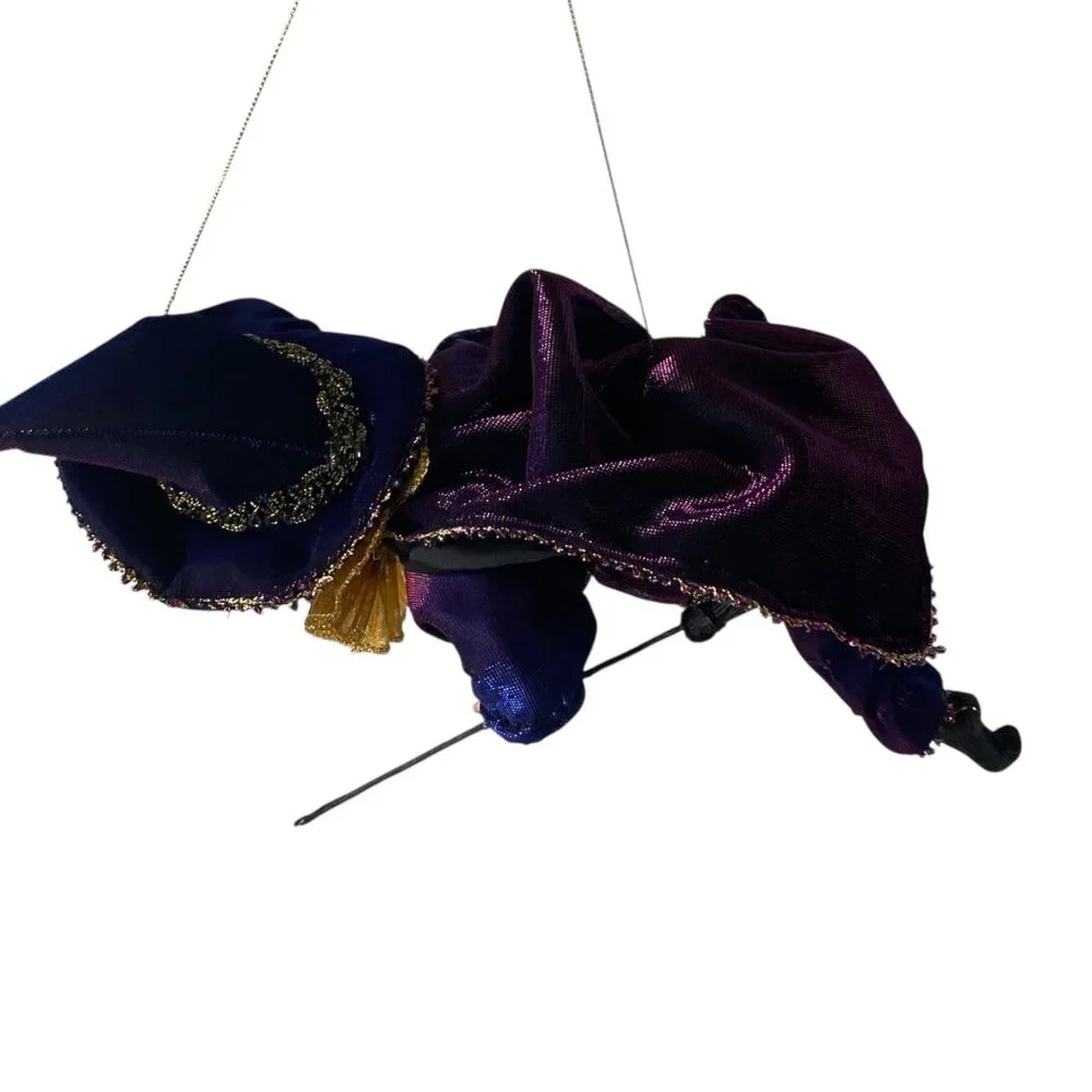 Vtg Kurt Adler Jacqueline Kent Purple Passion Witch Hanging Decor Halloween‎